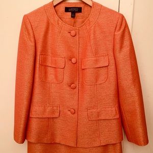 Beautiful Orange Kasper Skirt Suit